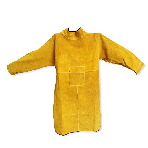 image for NUZAMAS Welding Apron Anti-flame Cowhide Long Coat Protective Clothing
