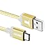 USB Type C, TekSonic [2 Pack] 6.6 Ft (2M) Extra Long Braided Cable with Reversible Connector for New Macbook 12 inch, ChromeBook Pixel, Nokia N1 Tablet, Asus Zen AiO and Other Devices with Type C USB