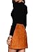 PROGRACE Womens Lace Up High Waist Skirt Teen Girls Fitted Suede Mini Skirt Khaki S
