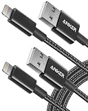 iPhone Charger, Anker 6ft Premium Nylon Lightning Cable [2-Pack], Apple MFi Certified for iPhone Chargers, iPhone Xs/XS Max/XR/X / 8/8 Plus / 7/7 Plus / 6/6 Plus, iPad Pro Air 2, and More(Black)