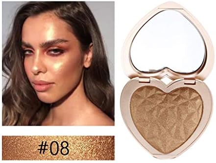 Show Me Your Glow Shimmer Shadow & Highlighter Illuminating Pearl Powder, Heart Shape Shimmer Pressed Face(Cruelty free, Paraben free) (H)