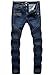 ZLZ Slim Fit Biker Jeans, Men's Super Comfy Stretch Skinny Biker Denim Jeans Pants, Size 30 (Blue)