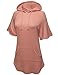 Zennessa Women's ShortSleeve Kangaroo Pocket Sweatshirt Hoodie Tops