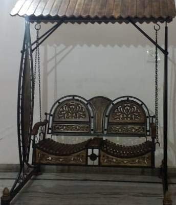 Rising Infinity Iron & Wooden Swings/Jhoola for Home & Garden Floor-Standing