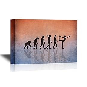 Human Evolution Canvas Wall Art - Human Evolution to Dancer - Gallery Wrap Modern Home Art | Ready to Hang - 12x18 inches