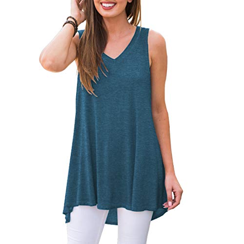 image for AWULIFFAN Women's Summer Sleeveless V-Neck T-Shirt Short Sleeve Sleepw