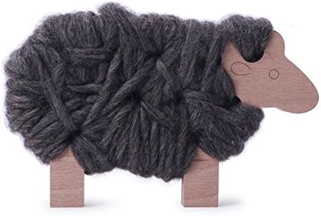 Eco-Friendly Toys and Games - Woody the Sheep Knitting Game for Kids - Dark Grey