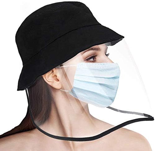 Bucket Sun Hat Full-face Protective Cap for Men and Women, Anti-Fog, Anti-Saliva, Windproof Dustproof(1-Pack)
