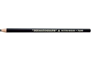 三菱鉛筆 Mitsubishi Pencil K7600.24 Oil-Based Dermatograph Colored Pencils, No. 7600, Black, 1 Dozen