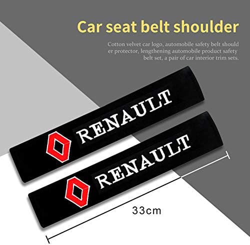 LEAD FOSTER Car Seat Belt Pads Cover,Seat Belt Shoulder Strap Covers Harness Pad Soft Comfort Helps Protector for Lexus Toyota Ford Nissan Mazda Peguoet Hyundai Renault Car Accessories (for Renault)