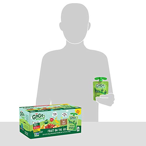 GOGO SQUEEZ APPLESAUCE, VARIETY PACK (APPLE/BANANA/STRAWBERRY), 3.2 OUNCE (20 POUCHES)