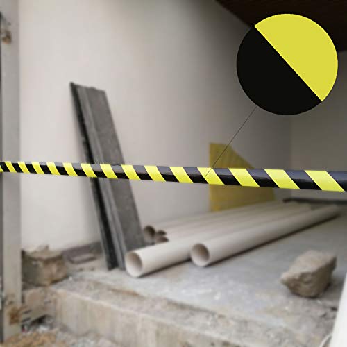 TopSoon Caution Tape Yellow and Black Striped Barricade Tape 2.8-Inch by 660-Feet Non-Adhesive Barrier Tape Caution Ribbon Construction Caution Tape - Thumbnail 3