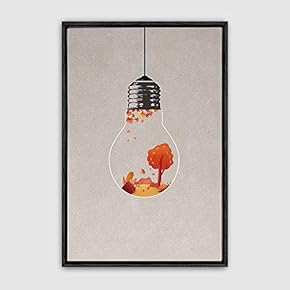 Framed Canvas Wall Art Bottle and Bulb Canvas Prints Home Artwork Decoration for Living Room,Bedroom - 16x24 inches