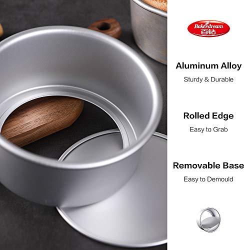 Bakerdream Anodized Aluminum Round Cheesecake Pan with Removable Bottom Bakeware Round Cake Pan (8 inch)