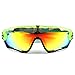 YUNYILAN 2018 Cycling Sunglasses polarized Mens Sport Glasses 3 Lens Cycling Glasses Bicycle Glasses Eyewear (Fluorescent green Black)