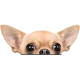 2PCS Peeking Chihuahua Head Dog Sticker 6.69"x3.94", Waterproof Vinyl Car Decal for Bumper, Notebook, Guitar, A Gift for Pet Lovers |#TM276 (B)