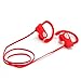 Bluetooth Sport Headphones with Mic offered by PHI Sports & Outdoors. High Definition Sound with Bass, Noise Cancelling, IPX7 Waterproof, Secure Fit, & 6-8 Hrs Playtime. Carrying Case Included(Red)