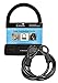 Lumintrail 18mm Heavy Duty 5-Digit Bicycle Bike Combination U-Lock - Assorted Colors (Black+7ft Cable)