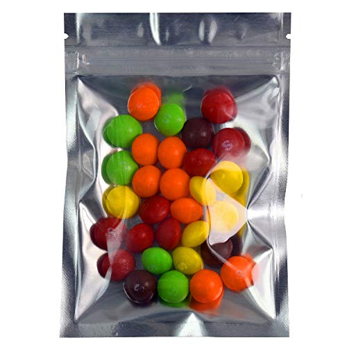 Smell Proof Bags (20 Pack) 8 x12 Inch Resealable Mylar Aluminum Packaging Storage Bag Transparent Plastic Ziplock Heat Seal (Silver)
