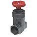 NDS GVG-1000-S ProGuard Gate Valve, 1 in, IPS Hub, SCH 80 PVC, Gray Body, Handle, 1-inch, Red primary