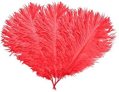 Trimming Shop 14-16inch(35-40cm) Red Ostrich Feathers Plume for Wedding Table Centrepieces Home Decoration Decorating Costumes Headdresses Showgirl Spadones