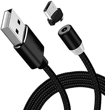 dethinton Magnetic Micro USB Cable Android 3.3ft 360 Degree Round Nylon Braided Cord for LG HTC Samsung S5 S6 S7 Note 5 PS4 MP3 More Android Micro USB Devices-Black