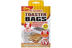 2 Reusable Toaster Bags Non Stick Toasty Toast Sandwich TOASTIE Pockets Bag