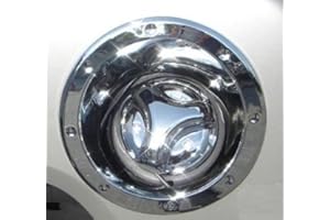 Avanzato Chrome Fuel Door Gas Cap Tank Lid Bezel Cover Compatible with Hummer H3 2006, 2007, 2008, 2009