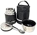 Stainless Steel Food Jar Set | Large 20 Ounce | Insulated Carry Bag + Foldable Spoon + FREE Meal Ideas Guide | Hot Cold Vacuum Double Wall Lunch Thermos Container