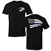 Police Support USA Flag Thin Blueline T Shirt for Men (Black, S)