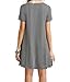 TINYHI Women's Swing Loose Short Sleeve Tshirt Fit Comfy Casual Flowy Tunic Dress Gray,Small
