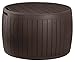 Keter Circa 37 Gallon Round Deck Box, Patio Table for Outdoor Cushion Storage, Brown primary