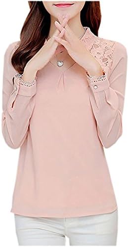 MISEDNHAJ Trendy Women Hollow Out Back Zipper Lace Long Sleeve Elegant Blouse