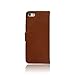 Befen Full Grain Genuine Leather Flip Wallet Case with Stand Feature, Credit Card Slots, Inner Pocket - for Apple iPhone 5 /5S /SE - Brown