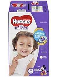 HUGGIES Little Movers Diapers, Size 4, 152 Count (Packaging May Vary)