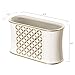 Makeup Brush Holder, Diamond Lattice Bathroom Organizer Countertop, Decorative Bathroom Counter/Vanity Organizer, 3 Slot Cosmetic Brushes Caddy/Hair Accessories Storage, Gift Packaged (White/Gold)