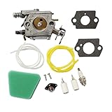 AISEN Carburetor Gasket Fuel Line Pimer Bulb Air Filter For Poulan 2150LE Predator 2155 2175 2350 2375 2375LE 2450 2550 2550LE 2550SE 262 PP210 PP260 PPB1838LE S1634 Snapper S1838 SM4018 Chainsaw