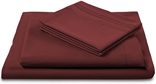Luxomere ULTRA SOFT Brushed Microfiber Bed Sheet Set – Luxury Hotel Collection Bedding with Deep Pockets, Fade Wrinkle & Stain Resistant 4-Piece (SLEEP IN STYLE) Fitted Bed Sheets (Twin, Burgundy)