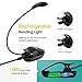 TOPELEK Reading Light, Upgraded 8 LED Rechargeable Book Light with 12 Brightness, Clip On Lamp with Flexible Goose Neck, Dual Hinge for Night Reading in Bed