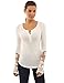 PattyBoutik Women's Lace Inset Bell Sleeve Top