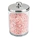 iDesign Gina Plastic Bathroom Vanity Canister with Lid for Cotton Balls, Swabs, Cosmetic Pads, Candy, 3.25