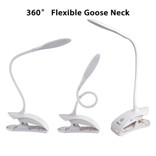 LED Reading Light, Bolly Book Light Desk Lamp for Kids Clip on Bed and Headboard -3 Brightness, Eye Protection, Lightweight, USB Rechargeable and Touch Switch-Perfect for Bookworms & Kids - Thumbnail 2