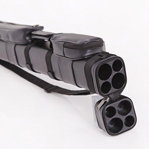 Black 2x2 1/2 Hard Tube Pool Cue - Billiard Stick Carrying Case 4 Holes Durable
