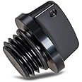 M20 * 2.5 Universal Motorcycle Engine Oil Filler Cap Screw Cover Plug Gray with O-ring Valve Oil Cap Transmission Tank Cover (Black)