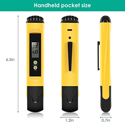 VANTAKOOL Digital PH Meter, PH Meter - 0.01 PH High Accuracy Water Quality Tester with 0-14 PH Measurement Range for Household Drinking, Pool and Aquarium Water, PH Tester Design with ATC