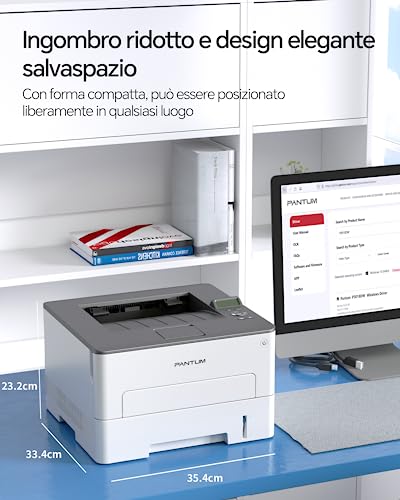 PANTUM P3010DW/P3018DW Wifi Laser Printer Black and White Front Back Automatic A4 for Office Small School and Home 30 PPM