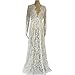 Women Floral Lace Deep V-neck Long Sleeves Bridesmaid Maxi Dress ( size 14)