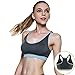 Encounter Womens High Impact Strech Racerback Push up Padded Strap Yoga Sports Bra(Grey,M)