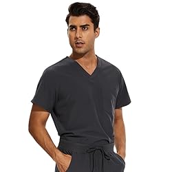 COZYFIT Scrub Top for Men - Stretch V-Neck Scrubs
