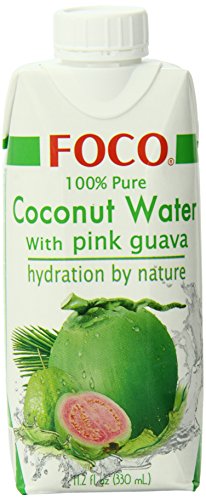 FOCO Pure Coconut Water, Pink Guava, 11.2 Fluid Ounce (Pack of 12)